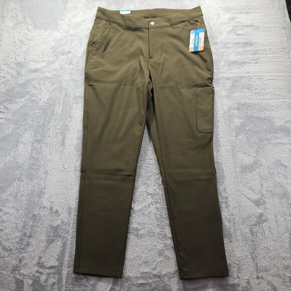 Columbia Straight Leg Active Fit Lined Pant Womens Size 14 Olive Omnishield NWT - Picture 1 of 14